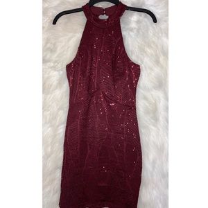 Maroon Sequined Dress